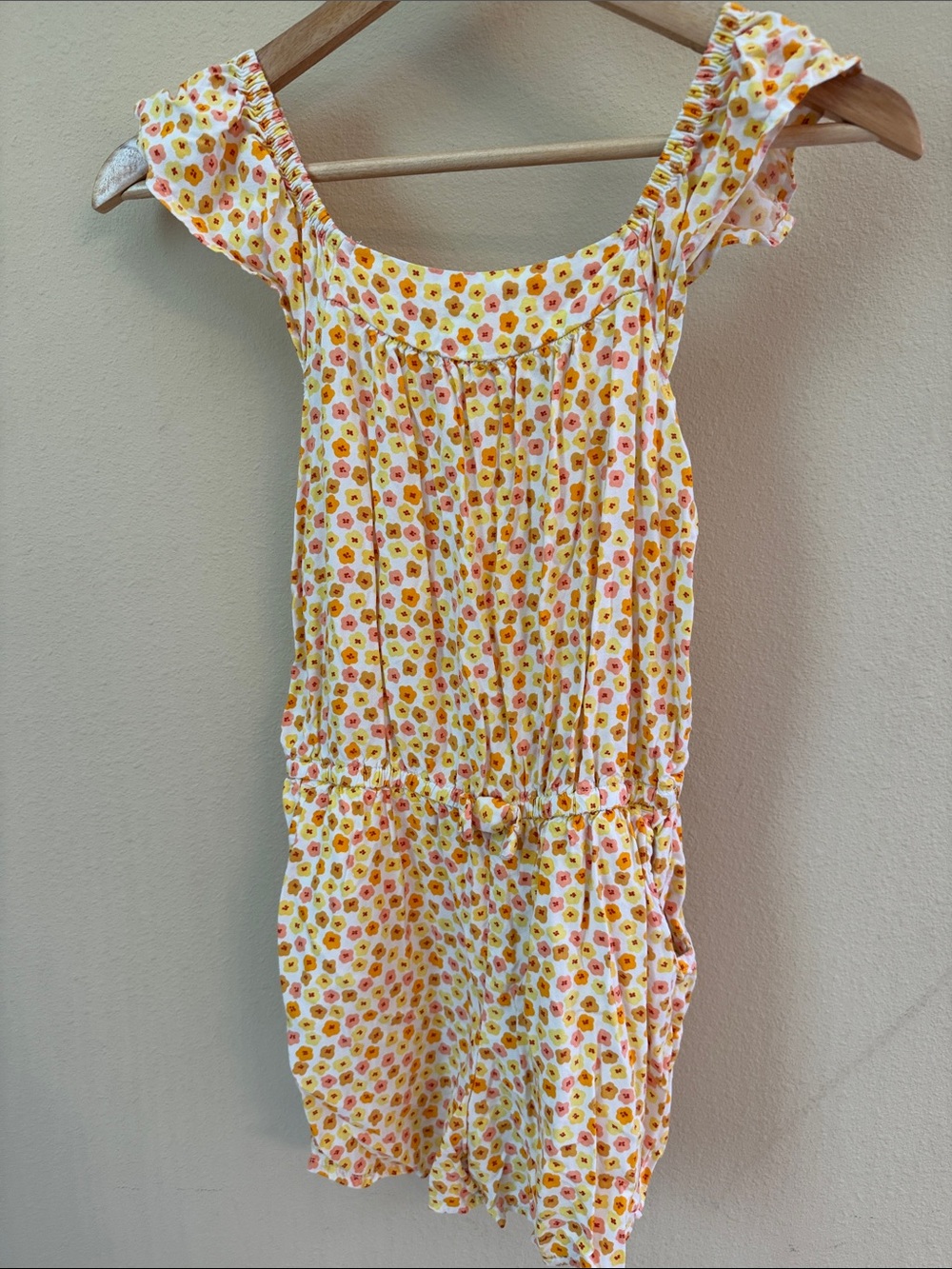 Cat & Jack Girls' Yellow & Pink Floral Summer Romper